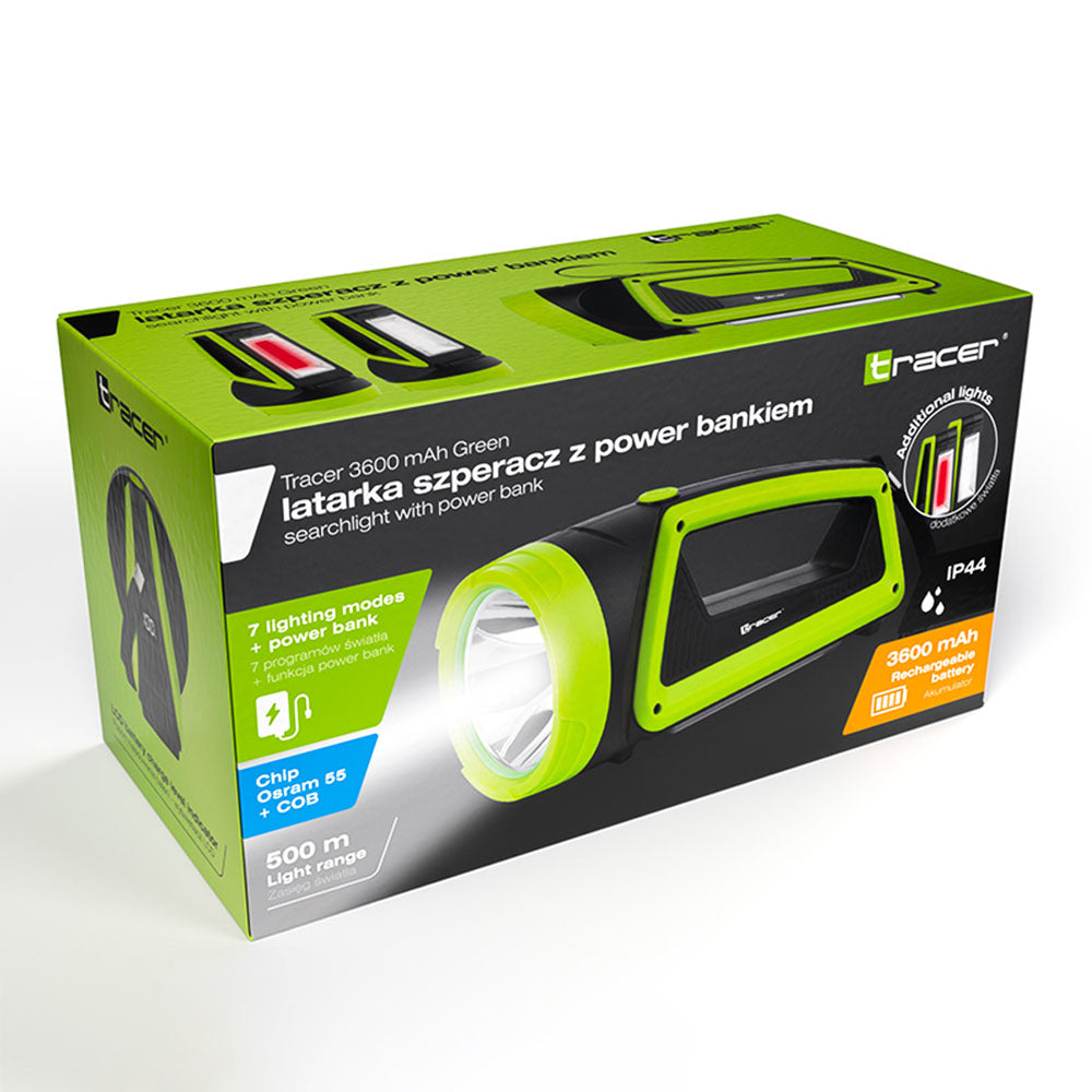 TRACER Searchlight 3600MAH With Powerbank Green