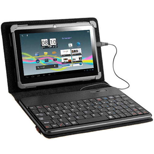 TRACER Tablet Case With Kbrd 7'-8' Smart FIT White