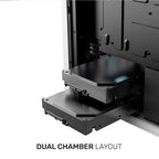 ARMAGGEDDON Gaming PC Case Dual Chamber With 3 Argb Fans Tritron 2 Black