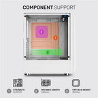 ARMAGGEDDON Gaming PC Case Dual Chamber With 3 Argb Fans Tritron 2 White