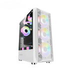 ARMAGGEDDON Gaming PC Case Dual Chamber With 3 Argb Fans Tritron 2 White