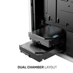 ARMAGGEDDON Gaming PC Case Dual Chamber With 3 Argb Fans Tritron 3 White