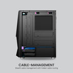 ARMAGGEDDON Gaming PC Case Dual Chamber With 3 Argb Fans Tritron 3 White