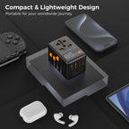 TESSAN GaN Universal Travel Adapter 2xUSB, 2xTYPE-C Max 65W