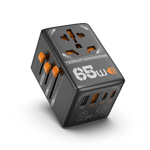 TESSAN GaN Universal Travel Adapter 2xUSB, 2xTYPE-C Max 65W
