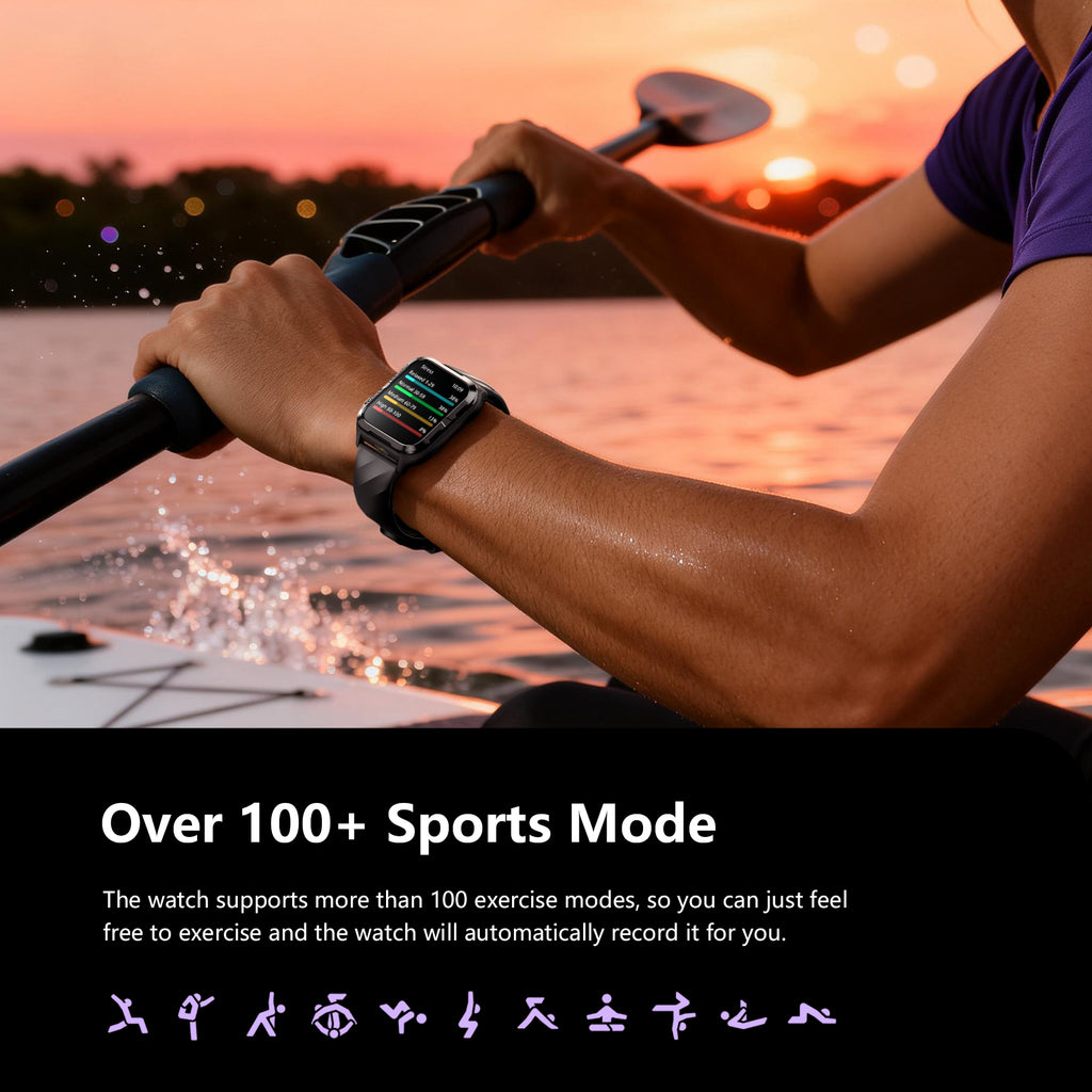 BLACKVIEW BT5.3 WATERPROOF-10M SMARTWATCH WITH DA GPT & LED TORCH BLACK