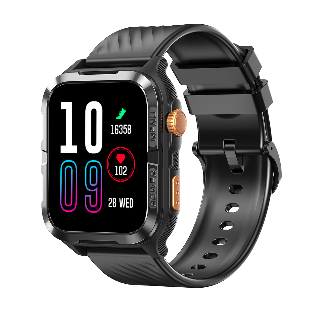 BLACKVIEW BT5.3 WATERPROOF-10M SMARTWATCH WITH DA GPT & LED TORCH BLACK