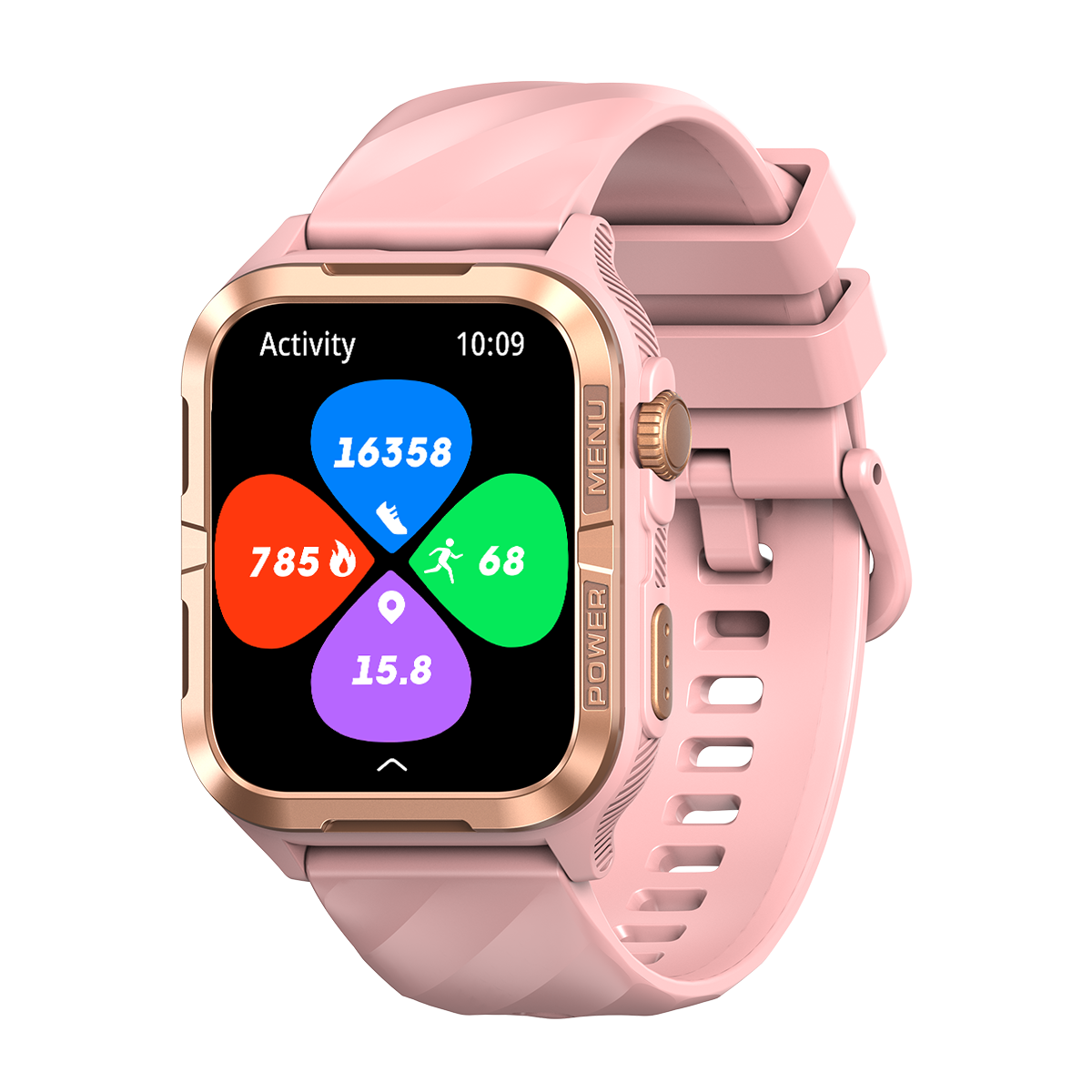 BLACKVIEW BT5.3 WATERPROOF-10M SMARTWATCH WITH DA GPT & LED TORCH PINK