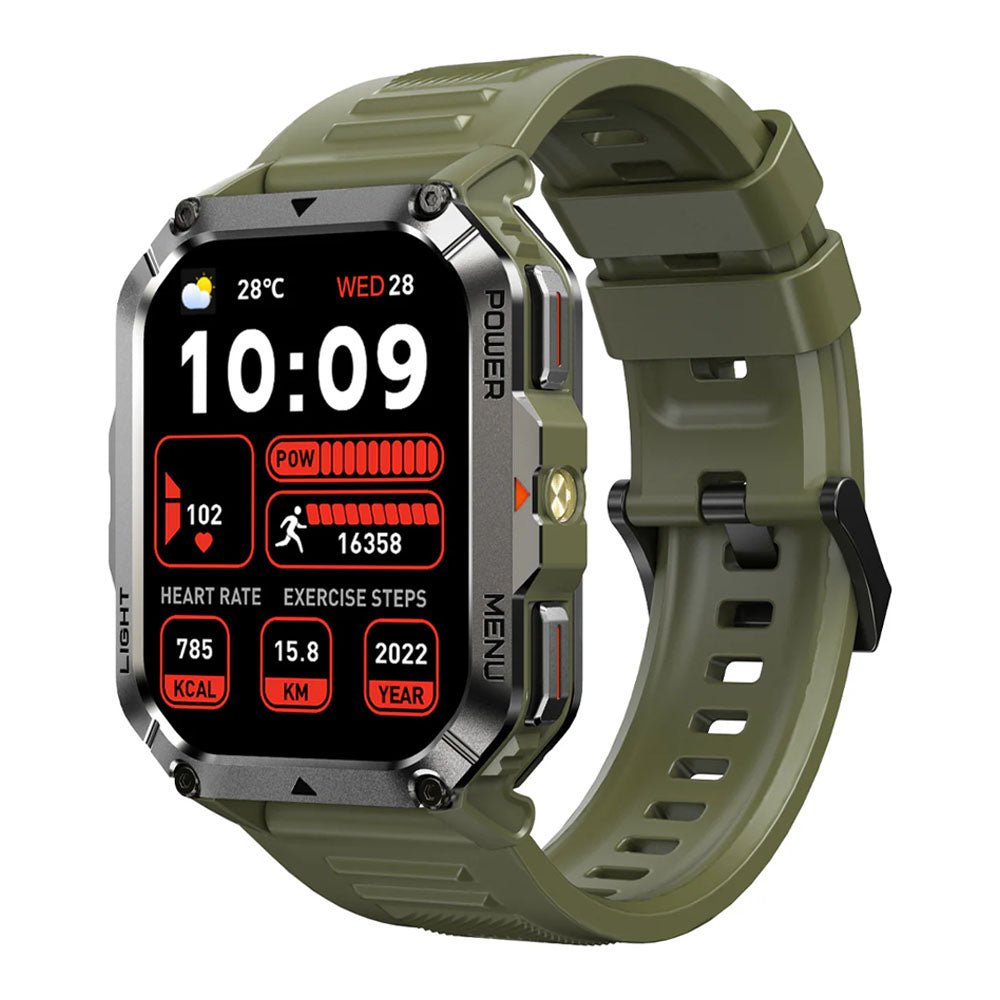 BLACKVIEW MULTI-FUNCTION SMARTWATCH WITH FLASHLIGHT COMPASS BT CALL & HEALTH MANAGEMENT GREEN
