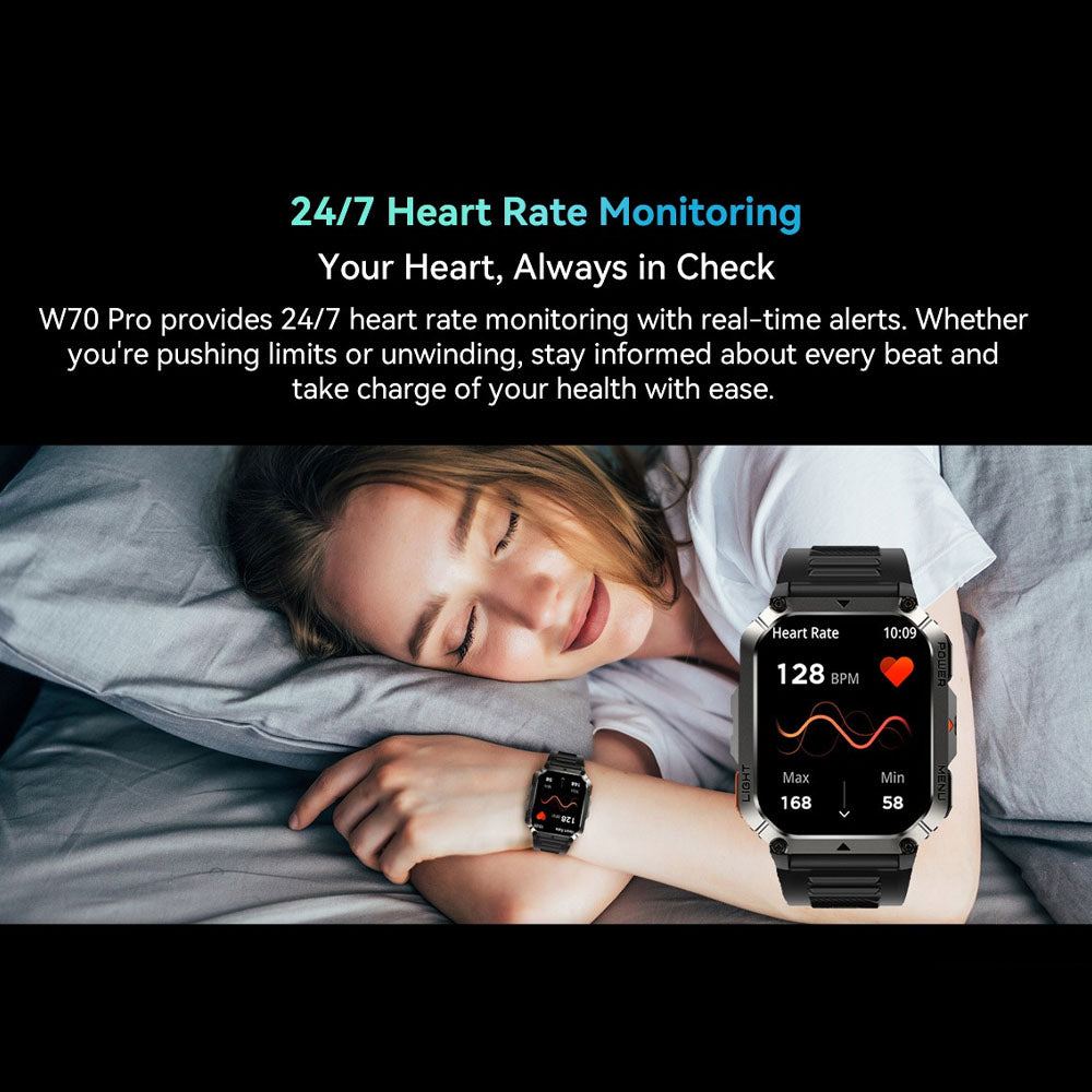 BLACKVIEW MULTI-FUNCTION SMARTWATCH WITH FLASHLIGHT COMPASS BT CALL & HEALTH MANAGEMENT KHAKI