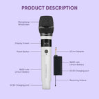 SONICGEAR Dual 2.4G Wireless LED Microphone WM 2200 UL Bianco
