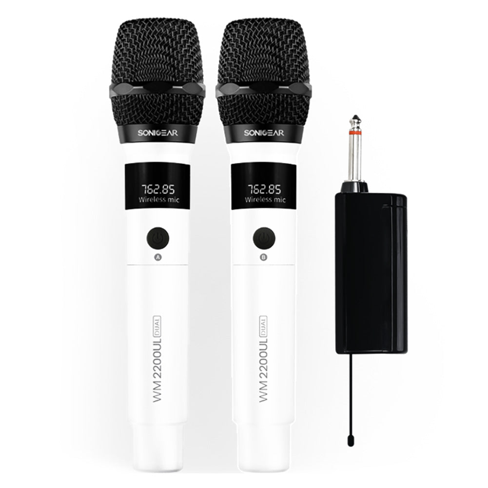 SONICGEAR Dual 2.4G Wireless LED Microphone WM 2200 UL Bianco