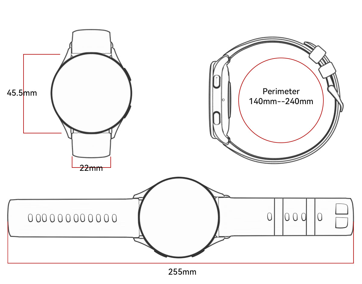 BLACKVIEW BT5.3 SMARTWATCH AMOLED ULTRA-CLEAR DISPLAY BLACK