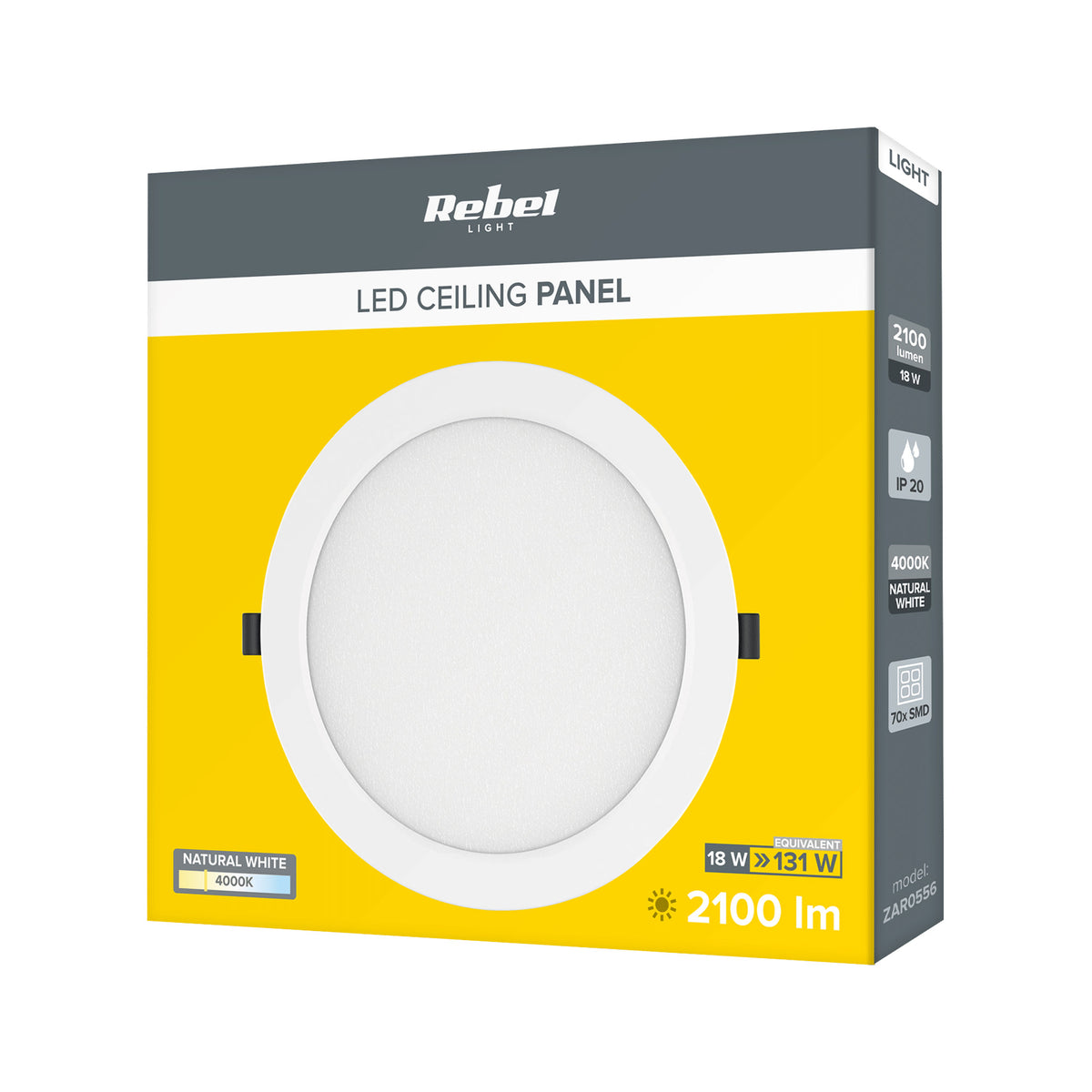 Λάμπα LED οροφής 18W/230V 4000K Rebel