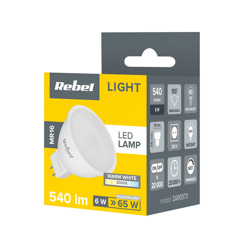 Λάμπα LED 6W/230V MR16 3000K Rebel