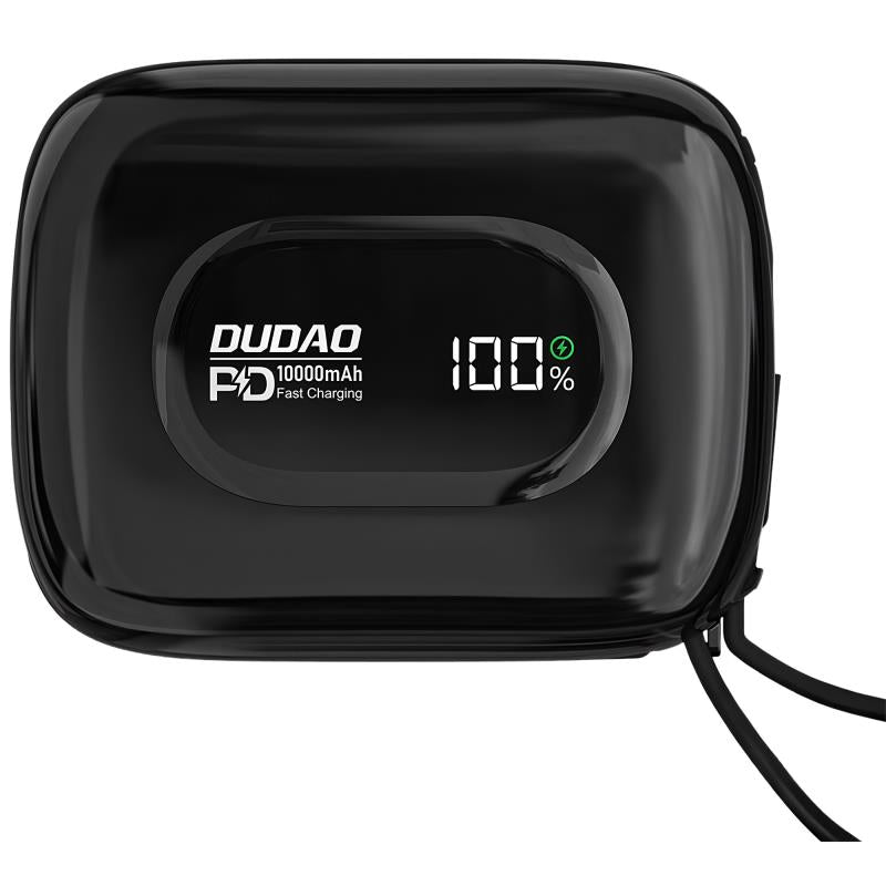 Φορτιστής Ανάγκης Dudao K32 22.5W 10000mAh με 2 Ενσωματωμένα Καλώδια Μαύρο