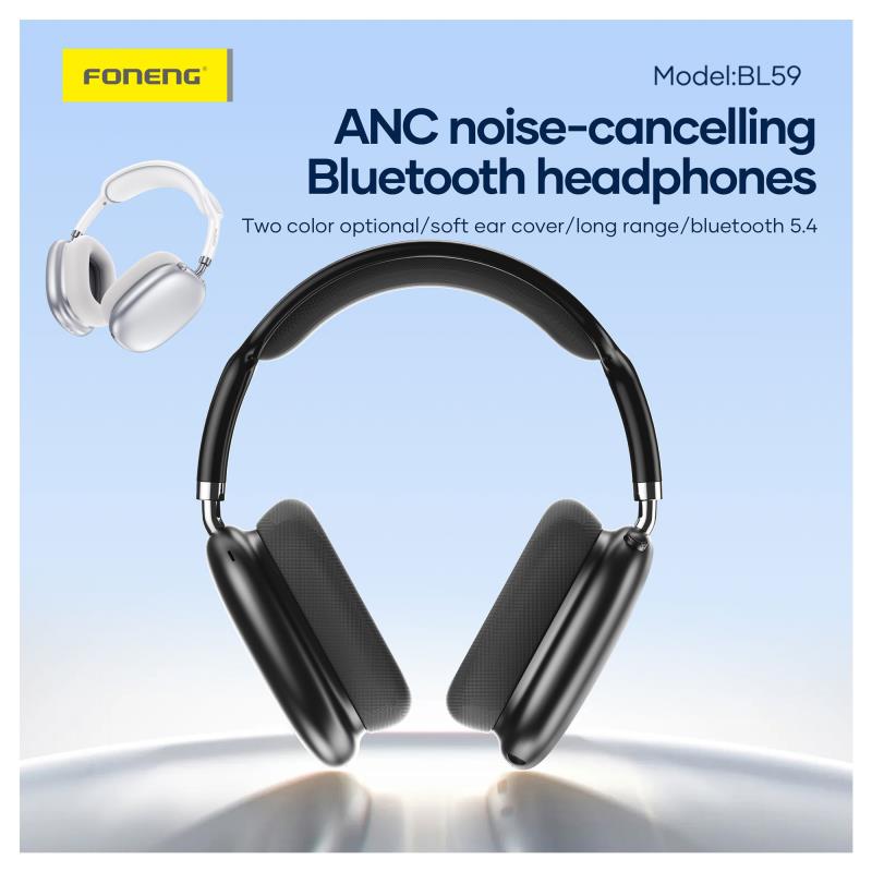 Ασύρματα Ακουστικά Κεφαλής Foneng BL59 ANC Noise Canceling Μαύρο