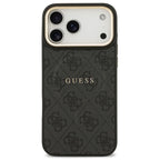 Θήκη PU Guess MagSafe Apple iPhone 17 Pro Hardcase Classic 4G Μαύρο