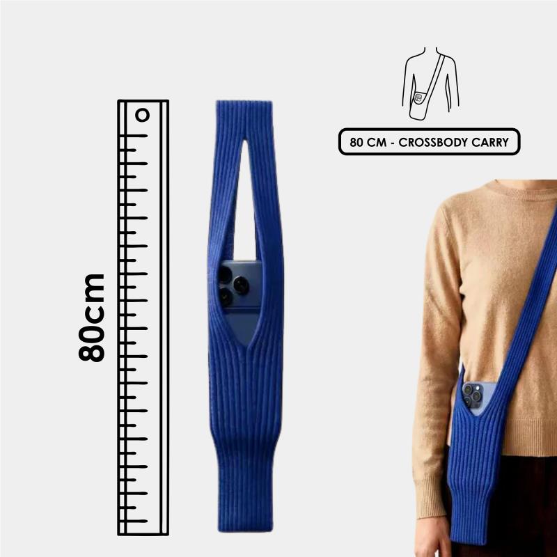 Universal Τσαντάκι Crossbody 80cm για Smartphones έως 6,9" Μαύρο