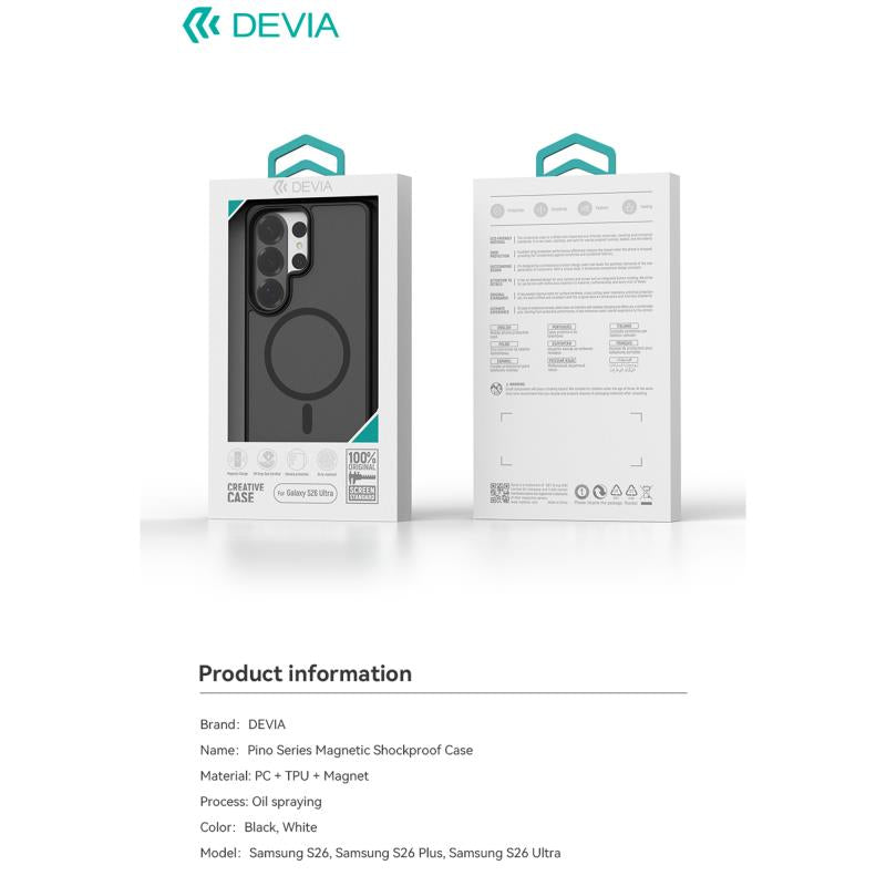 Θήκη TPU & PC Devia Samsung Galaxy S26 Ultra 5G Magnetic Shock Proof Pino Λευκό