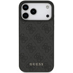 Θήκη TPU PC & Eco-Leather Guess Apple iPhone 18 Pro/ 17 Pro Hardcase Classic 4G Μαύρο