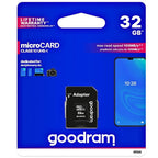 Κάρτα μνήμης Micro SDHC C10 UHS-1 U1 GoodRam 100MB/s 32Gb + 1 ADP