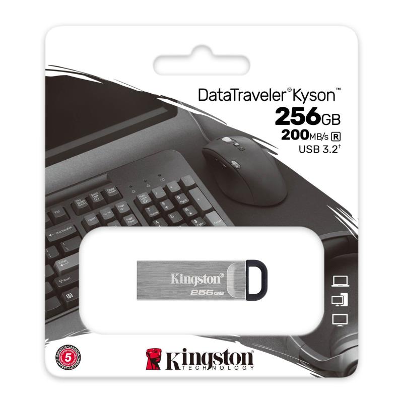 USB 3.2 Flash Disk Kingston Kyson DTKN USB A 256GB Ασημί
