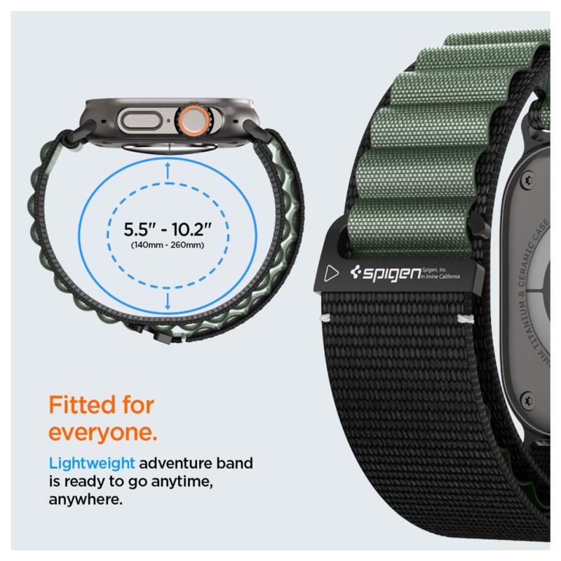 Λουράκι Spigen WBF1 Apple Watch (44/ 45/ 46/ 49mm) Μαύρο-Πράσινο