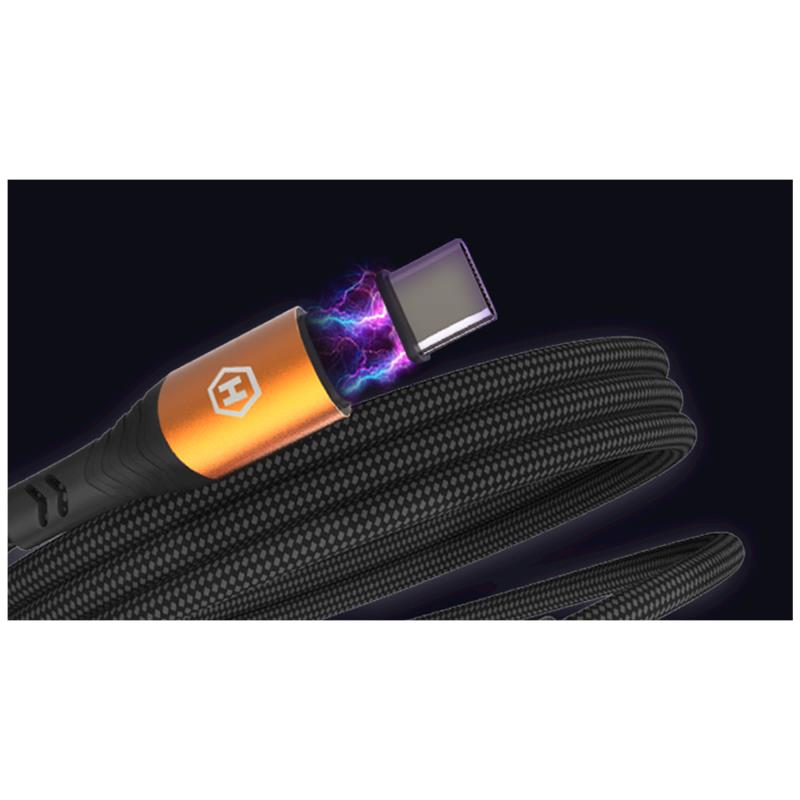 Καλώδιο Σύνδεσης USB 2.0 Hammer Magnetic Braided USB C σε USB C 100W 1m Μαύρο