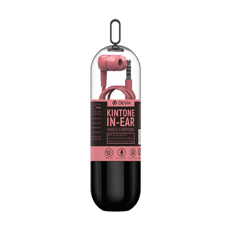 Hands Free Stereo Devia EL064 3.5mm Kintone Ροζ