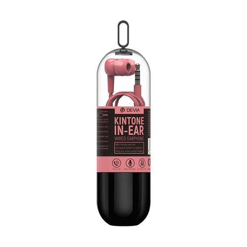 Hands Free Stereo Devia EL064 3.5mm Kintone Ροζ
