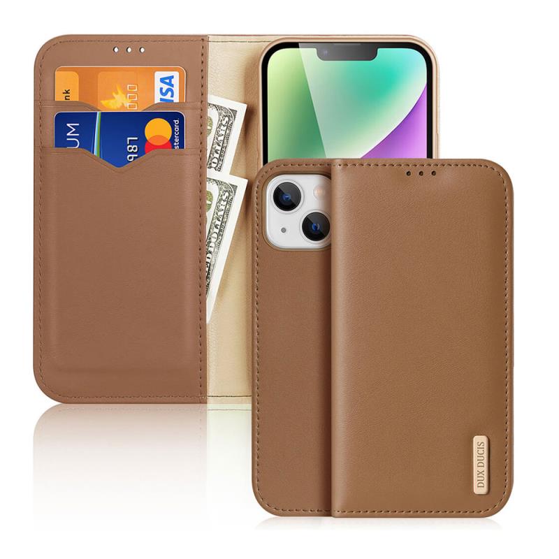 Θήκη Δερμάτινη Dux Ducis Hivo RFID Wallet Apple iPhone 15 Plus Καφέ