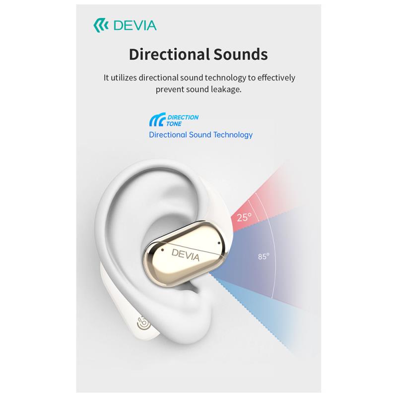 True Wireless Ακουστικά Bluetooth Devia EM406 OWS Lite1 Μπεζ