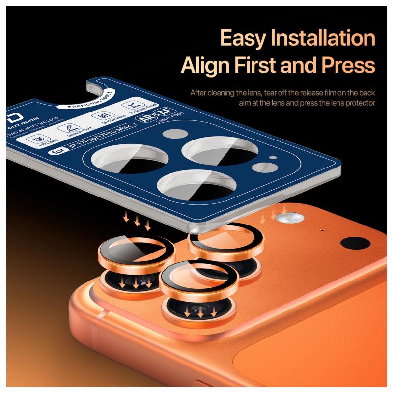 Dux Ducis Full Face Aluminum Protective Cover for Apple iPhone 16 Pro/ 16 Pro Max/ 17 Pro/ 17 Pro Max Hawk Titanium Camera Lens