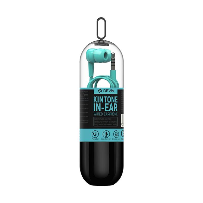 Hands Free Stereo Devia EL064 3.5mm Kintone Γαλάζιο