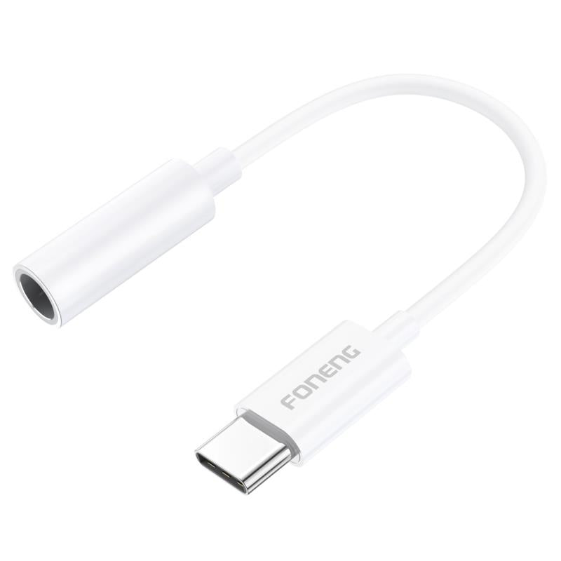 Αντάπτορας Foneng BM21 3.5mm Θηλυκό σε USB C Αρσενικό 0.1m Λευκό