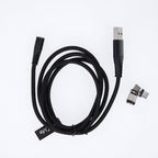 Καλώδιο Σύνδεσης USB 2.0 3 σε 1 Maxlife MXUC-03 Magnetic Nylon USB A σε Lightning & USB C & Micro USB 10W 1m Μαύρο