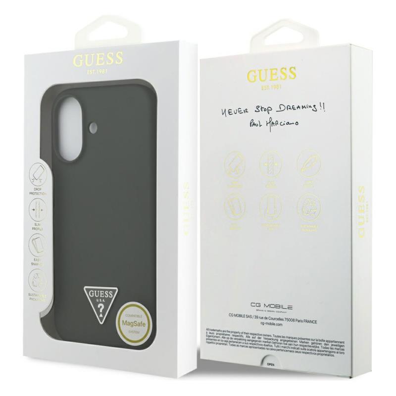 Θήκη Σιλικόνης Guess MagSafe Apple iPhone 17 Triangle Logo Χακί