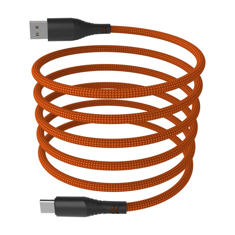 Καλώδιο Σύνδεσης USB 2.0 Hammer Magnetic Braided USB A σε USB C 65W 1m Πορτοκαλί
