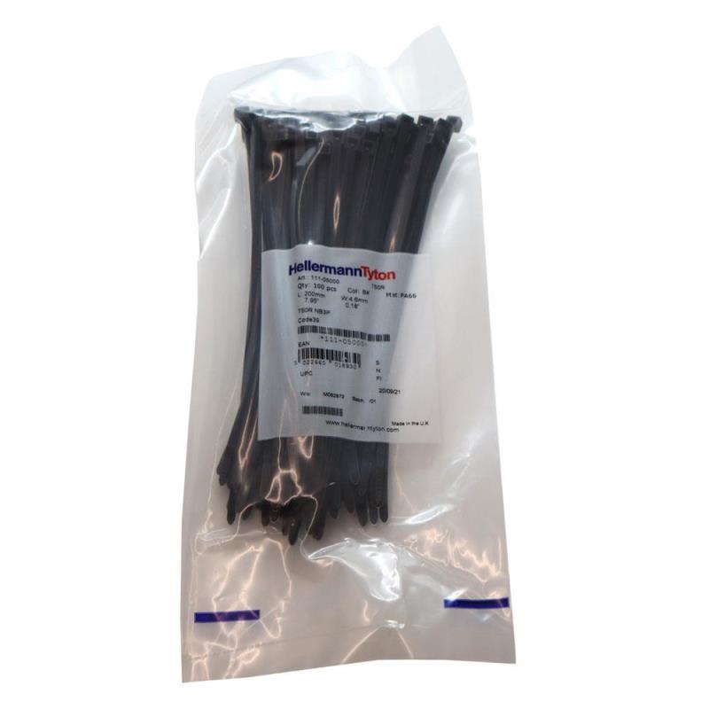 Δεματικά 200 x 4.6 T50R PA66 Μαύρο (100 τεμ.)