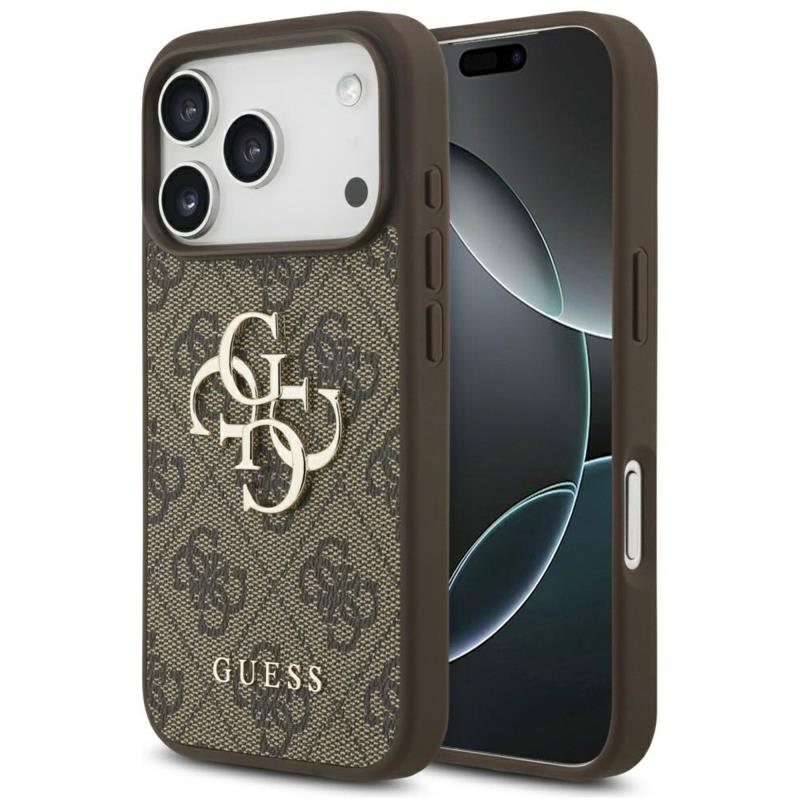 Θήκη PU Guess Apple iPhone 17 Pro Hardcase Big Logo 4G Καφέ