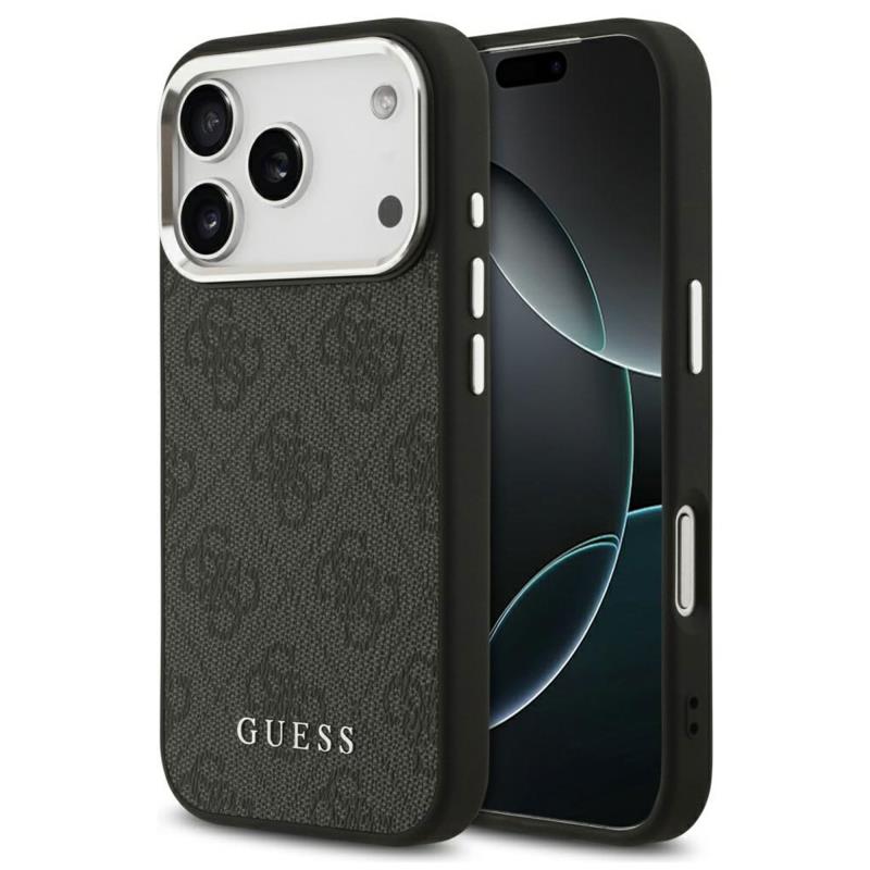 Θήκη PU Guess MagSafe Apple iPhone 17 Pro Hardcase Classic Logo 4G Μαύρο