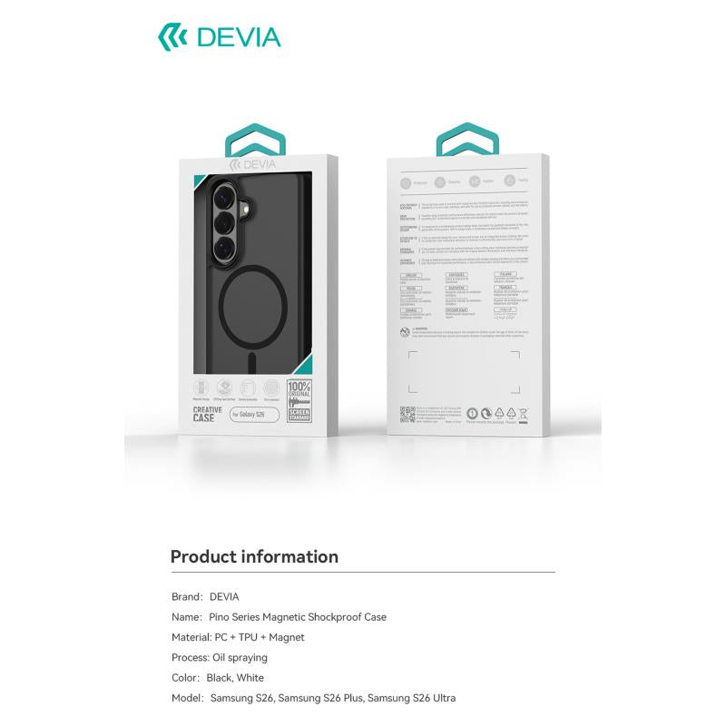 Θήκη TPU & PC Devia Samsung Galaxy S26 5G Magnetic Shock Proof Pino Μαύρο
