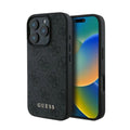 Θήκη PU Guess Apple iPhone 16 Pro Hardcase Classic Logo 4G Μαύρο