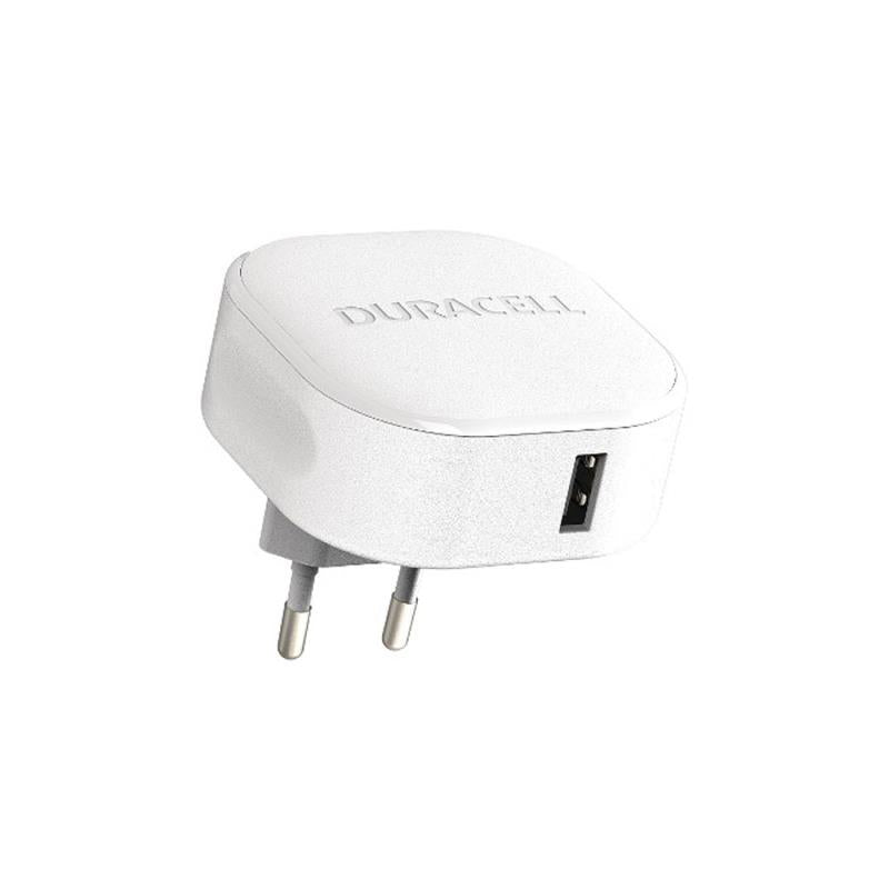 Φορτιστής Ταξιδίου Duracell με Έξοδο USB A 12W 2.4A Λευκό