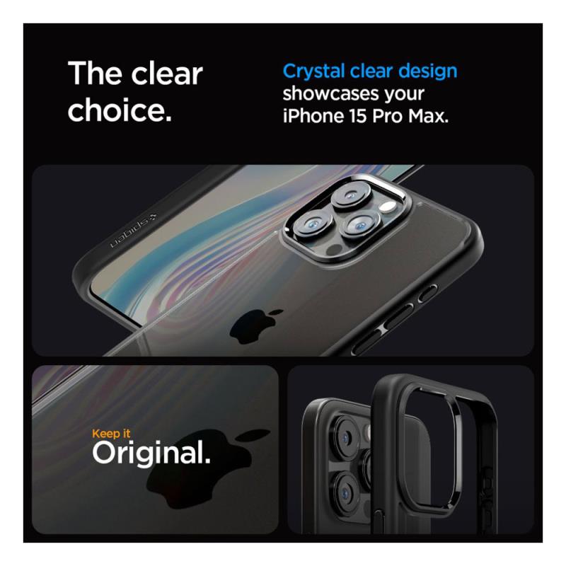 Θήκη TPU & PC Spigen Ultra Hybrid Apple iPhone 15 Pro Max Διάφανο-Μαύρο