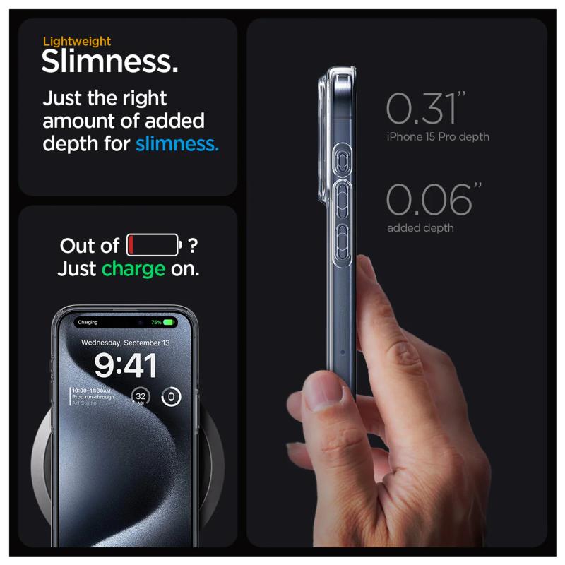 Θήκη TPU Spigen Liquid Crystal Apple iPhone 15 Pro Διάφανο