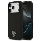 Θήκη Σιλικόνης Guess MagSafe Apple iPhone 17 Pro Max Triangle Logo Μαύρο