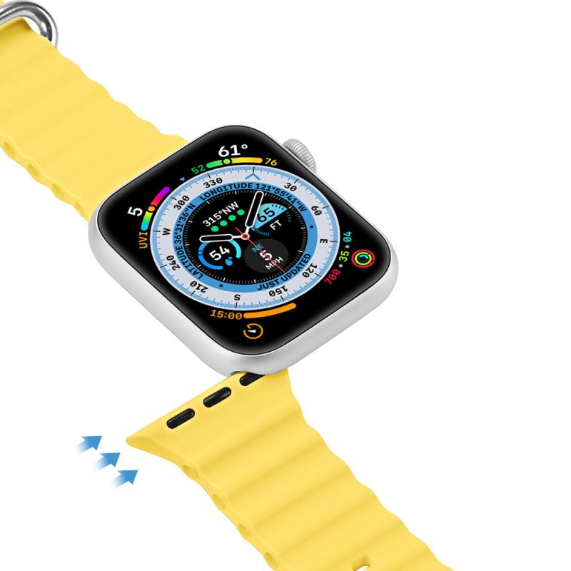 Λουράκι Σιλικόνης Dux Ducis OceanWave Bracelet Apple Watch (38/ 40/ 41/ 42mm) Κίτρινο