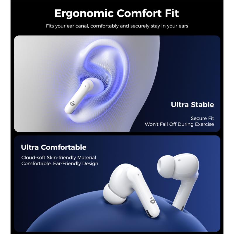 True Wireless Ακουστικά Bluetooth Choetech BH-T83 ANC+ENC Λευκό